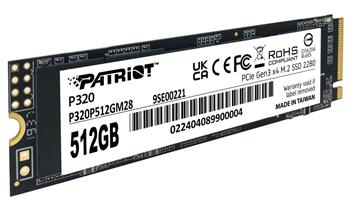 PATRIOT P320 512GB SSD / Interní / M.2 PCIe Gen3 x4 NVMe 1.3 / 2280