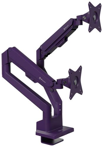 AROZZI ALZARE NEO DUO Purple/ stolní držák pro 2 monitory/ plynový píst/ kovový/ fialový