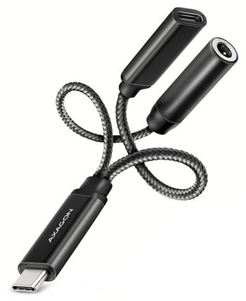 AXAGON ADA-HCPD, USB-C na 3.5mm jack - Hi-Res DAC audio adaptér, 384kHz/32bit, stereo, PD 60W 3A