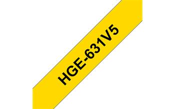 Brother Originální štítek Brother HGe-631V5 - černá na žluté, 12 mm šířka