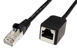 FTP patchkabel prodlužovací kat.5e, RJ45 M-F, 10m, černý