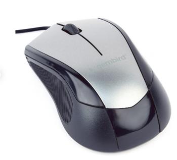 GEMBIRD MUS-3B-02-BG optická myš 1000 DPI USB černá / vesmírně šedá