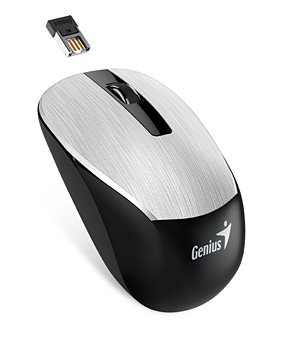 GENIUS NX-7015/Kancelářská/Optická/1 600 DPI/Bezdrátová USB/Stříbrná