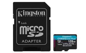 Kingston Canvas Go Plus A2/Micro SDXC/128GB/UHS-I U3 / Class 10/+ Adaptér