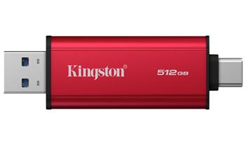 KINGSTON Dual Portable SSD 512GB SSD / externí SSD / USB type A + C / USB 3.2 Gen 2x2 / černo-červený