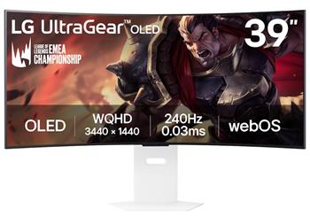 LG monitor zakřivený 39GX90SA-W 39 " OLED/3440x1440/21:9/275cd/m2/240 HZ/0,03ms/ DP/HDMI/USB-C/LAN/7Wx2/výškově stav.