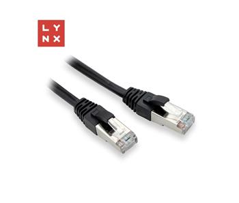 LYNX FTP patch kabel Cat5e PVC, CCA, 0,1m, černý (balení obsahuje 10ks)