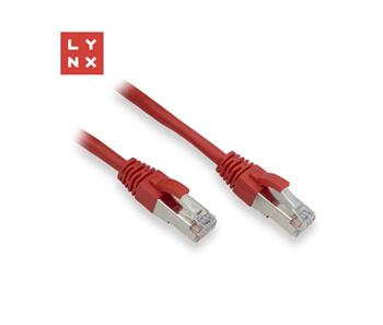 LYNX FTP patch kabel Cat5e PVC, CCA, 0,1m, červený (prodej po 10ks)