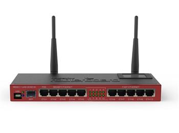 Mikrotik RouterBOARD RB2011UiAS-2HnD-IN/desktop/ 600 MHz/128 M RAM/802.11b/b/g/n/5x GLAN/ 5x LAN/OS L5 / POE / LCD pane