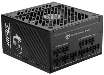 MSI zdroj MPG A850GS PCIE5/ 850W/ ATX3.1/ akt. PFC/ 10 let celk. záruka/ 135mm fan/ modulární kabeláž/ 80PLUS Gold