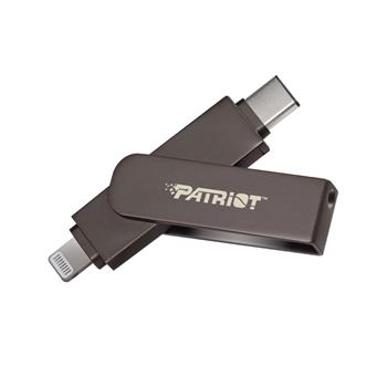 Patriot iLuxe Stick C MFi/512GB/USB 3.2/Lightning + USB-C/Černá