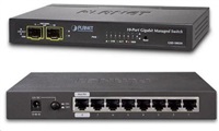Planet GSD-1002M Switch, 8 x 10/100/1000 + 2 x 100/1000 Combo port, management, PoE-in napájení