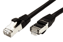 S/FTP patchkabel kat. 6, LSOH, 5m, černý