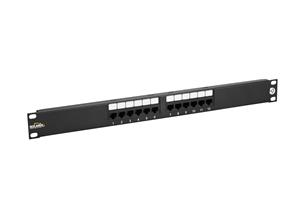 Solarix - 19" Patch panel 12 x RJ45 CAT5E UTP černý