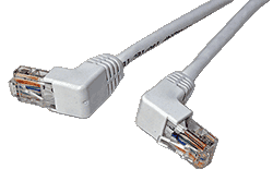 UTP patchkabel kat. 5e, lomené konektory (90°), bílý, 3m