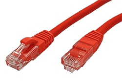 UTP patchkabel kat. 6, LSOH, červený, 1m