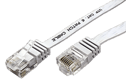 UTP patchkabel kat. 6, plochý, bílý, 15m