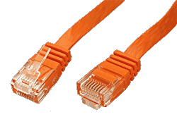 UTP patchkabel kat. 6, plochý, oranžový, 1m