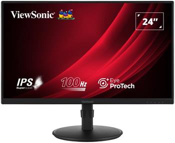 POŠKOZENÝ OBAL - ViewSonic VA2408-HDJ / 23,8"/ IPS/ 16:9/ 1920x1080/ 5ms/ 100Hz/ 250cd/m2/ HDMI / VGA / DP / výšk. nast