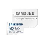 Samsung EVO Plus/micro SDXC/512GB/UHS-I U3 / Class 10/+ Adaptér/Bílá