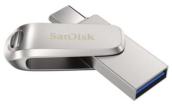 SanDisk Ultra Dual Drive Luxe USB-C 256GB / USB 3.0 Typ-C / USB 3.0 Typ-A / stříbrný