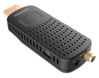 THOMSON DVB-T/T2 tuner HDMI stick THT 82/ Full HD/ H.265/HEVC/ externí anténa/ EPG/ PVR/ HDMI/ USB/ micro USB/ IR/ čern