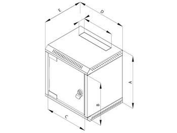 Triton 10" rozvaděč jednodílný 4U/260mm, plechové dveře