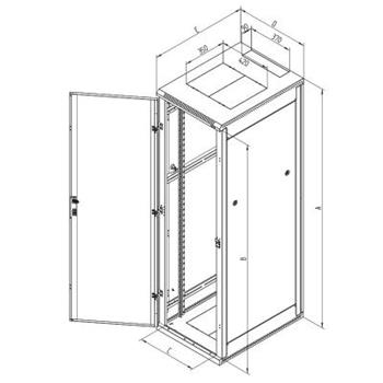 Triton 19" rozvaděč stojanový 18U/600x800, plechové dveře