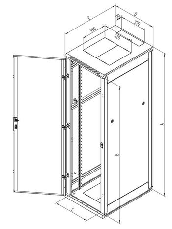 Triton 19" rozvaděč stojanový 42U/600x1000, skleněné dveře,černý