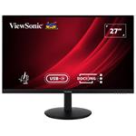 ViewSonic VG2709U-2 / 27" QHD Frameless IPS Monitor with HDMI, DP in, DP out, USB type C, RJ45 , USB, Daisy Chain